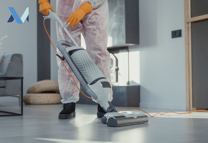 Upright Vacuum On Floor Tiles