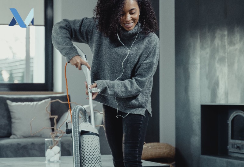 Cordless Stick Vacuum In Use